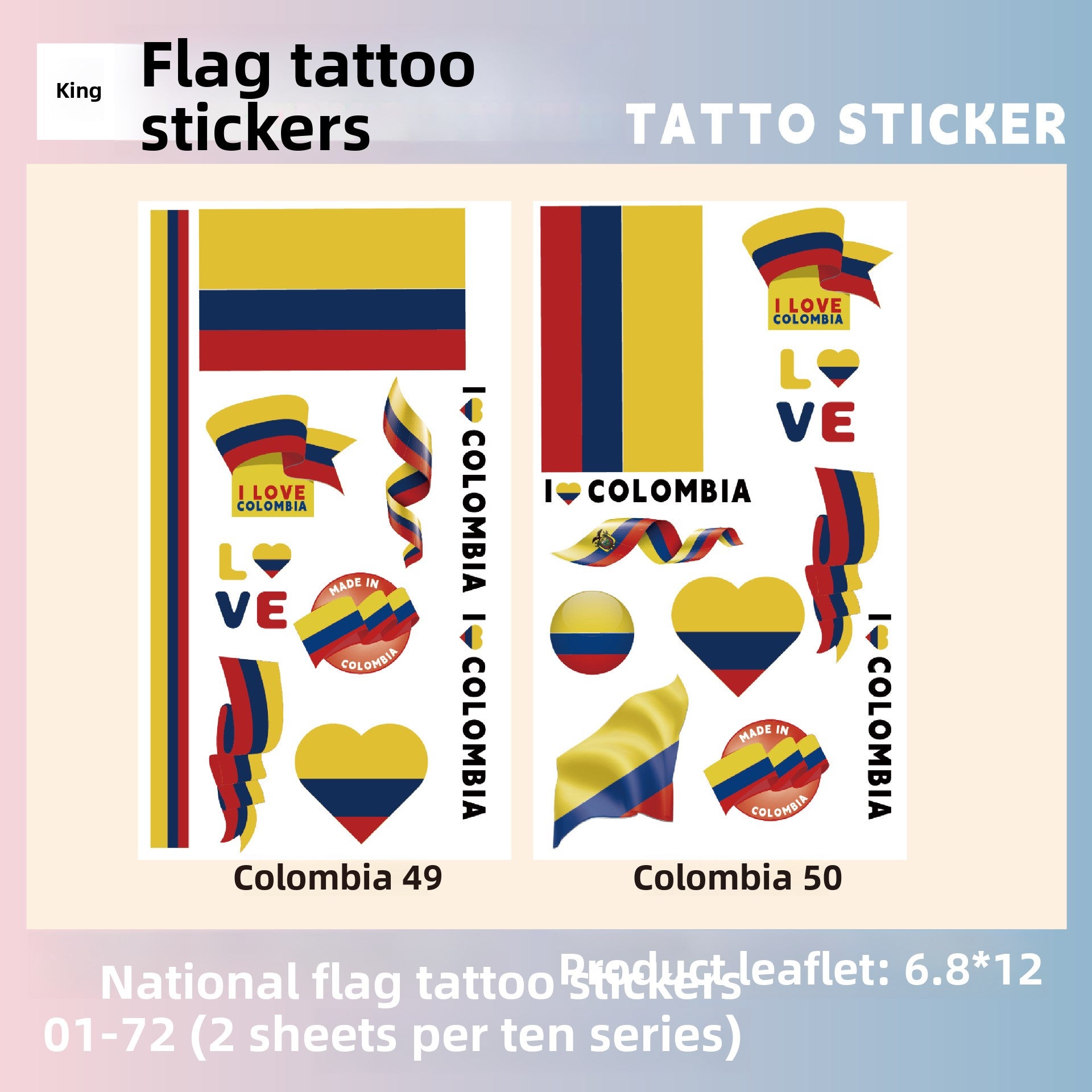 Flag Pattern Tattoo Stickers