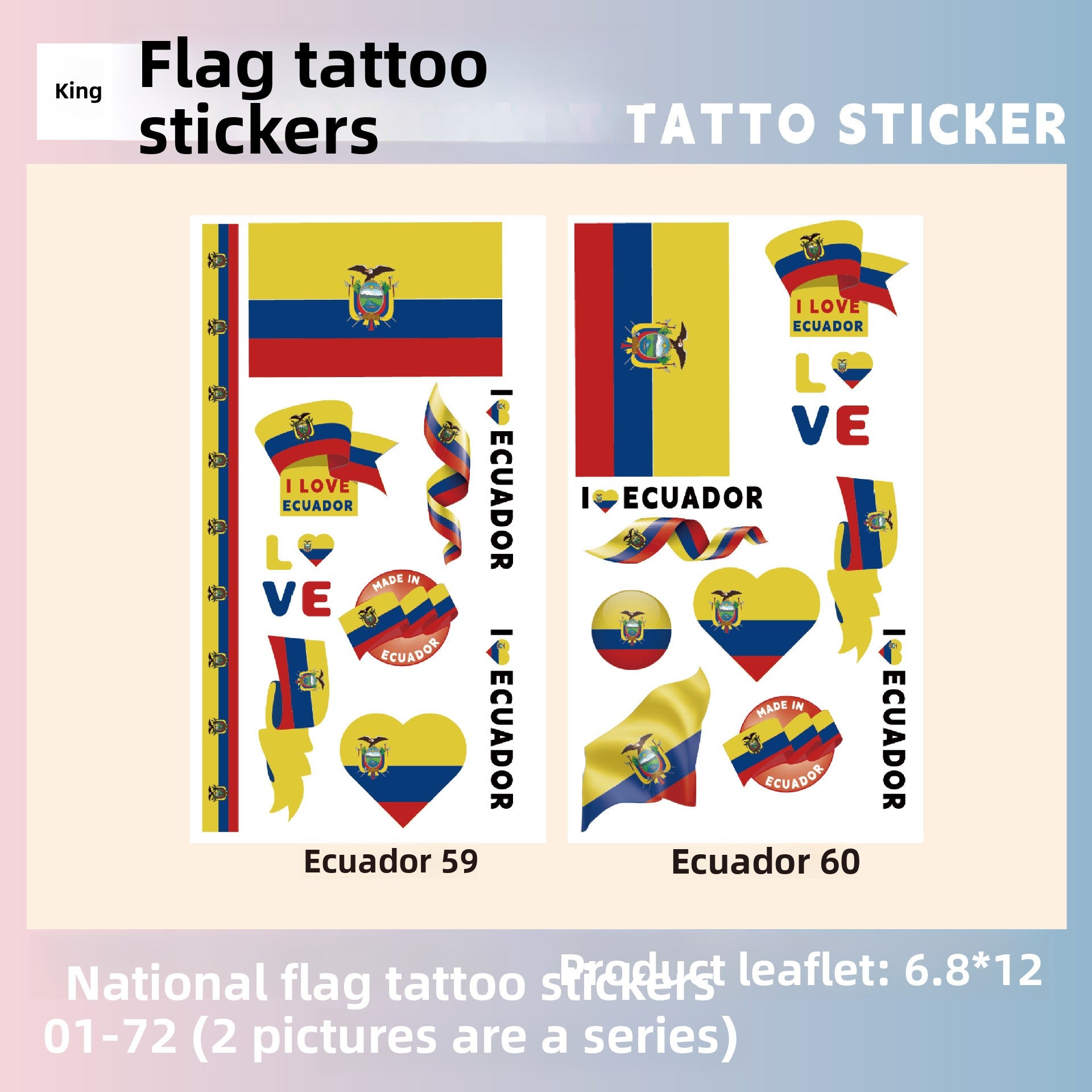 Flag Pattern Tattoo Stickers