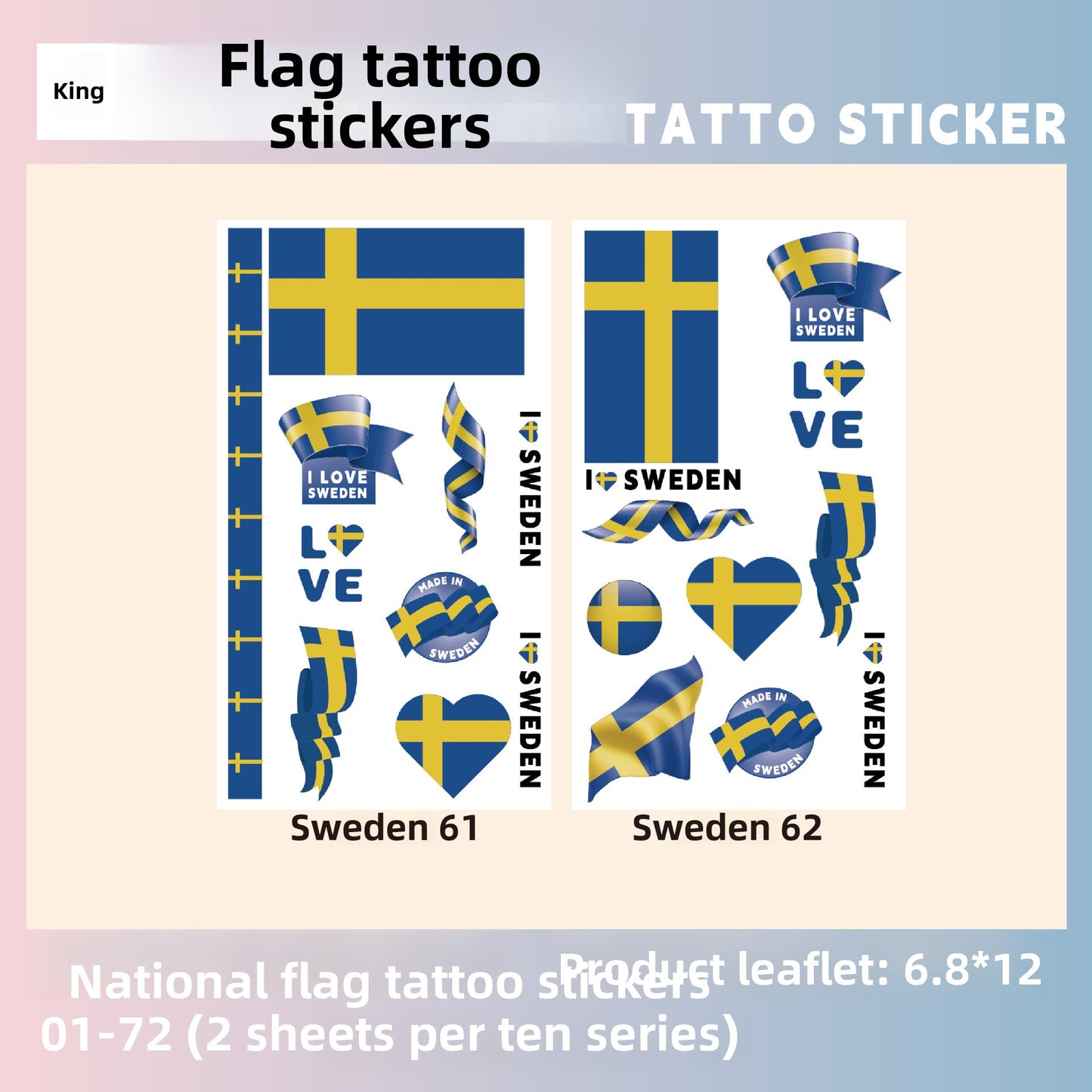 Flag Pattern Tattoo Stickers