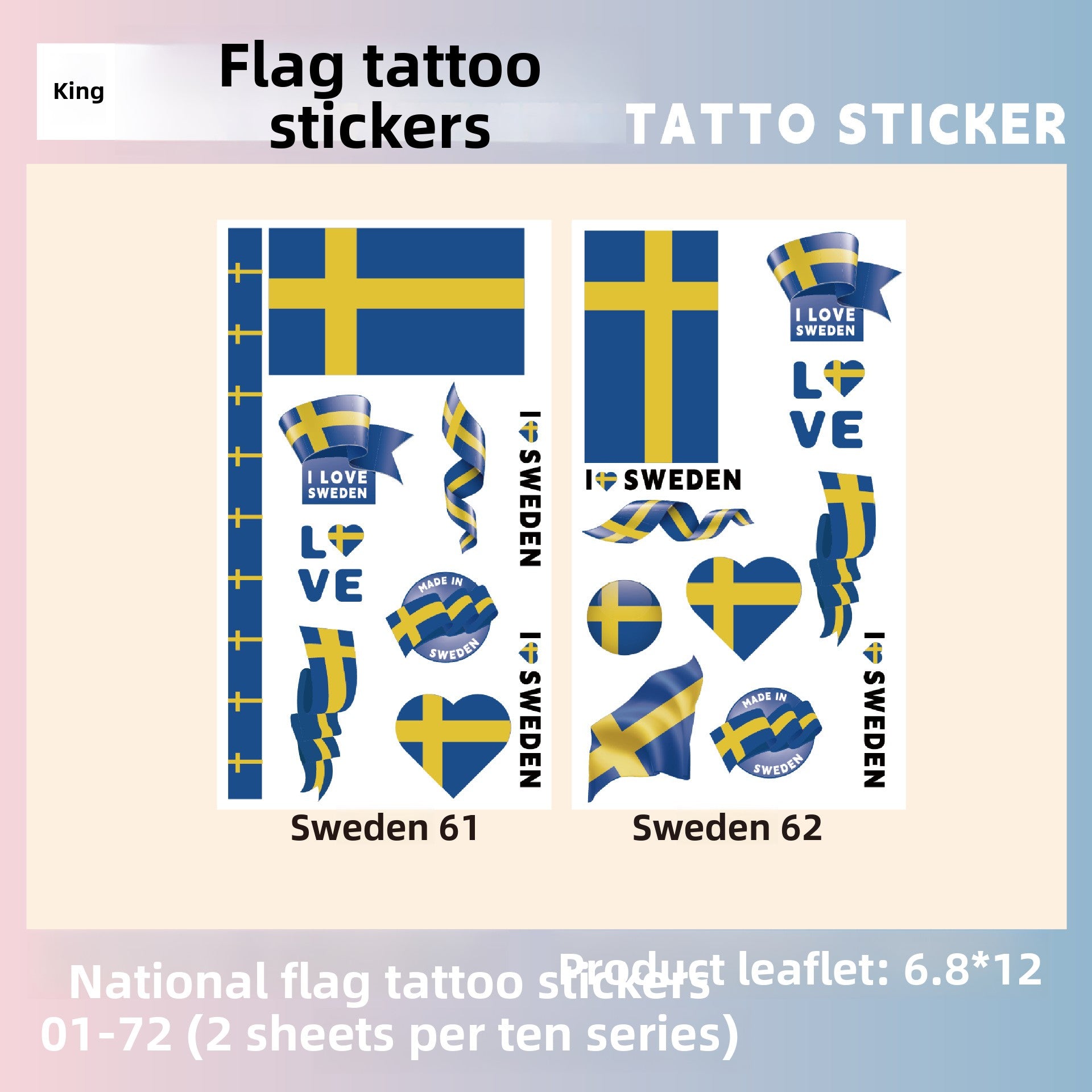Flag Pattern Tattoo Stickers