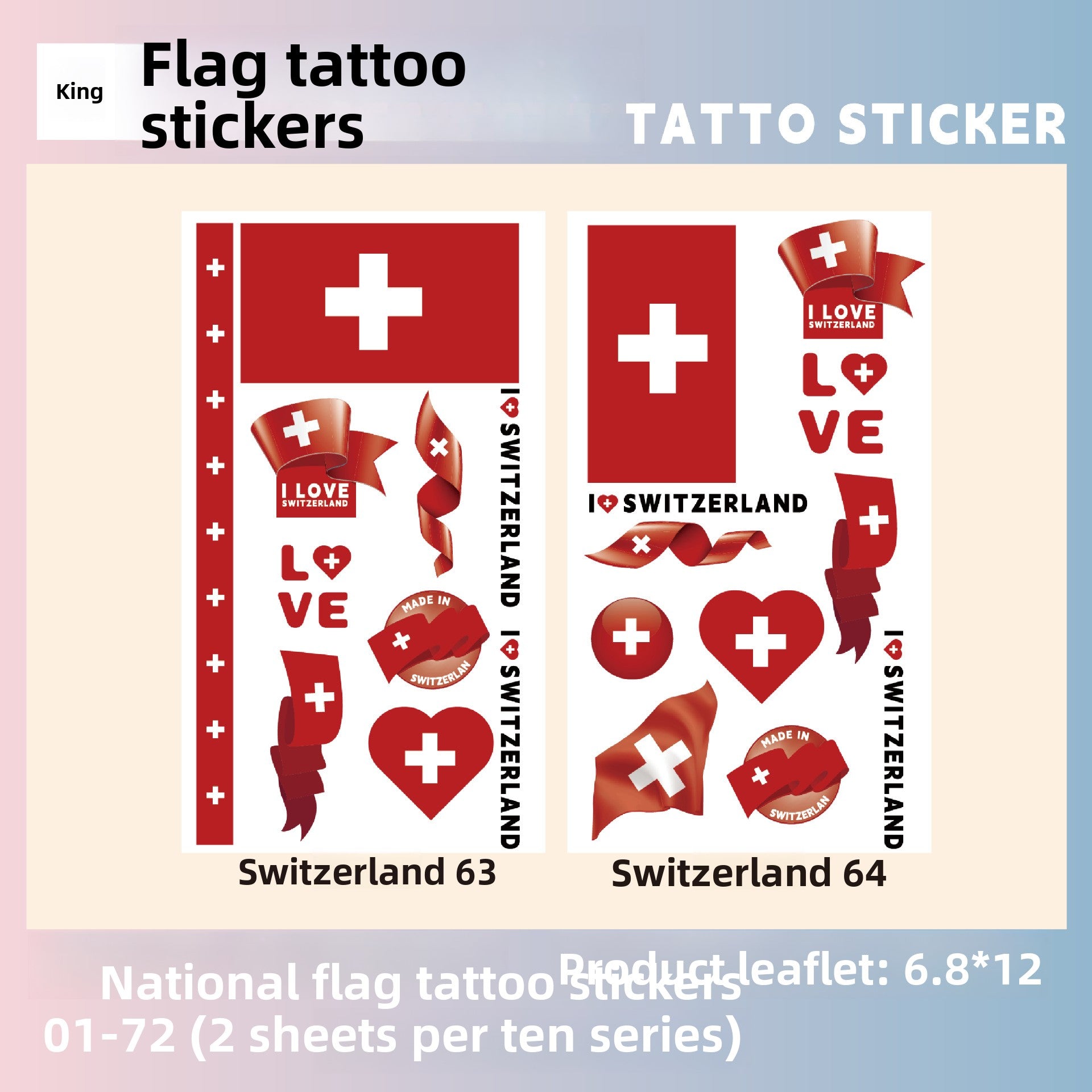 Flag Pattern Tattoo Stickers