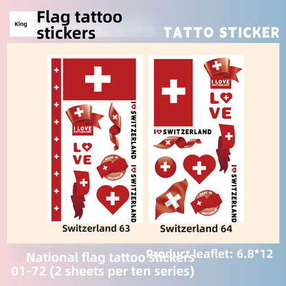 Flag Pattern Tattoo Stickers