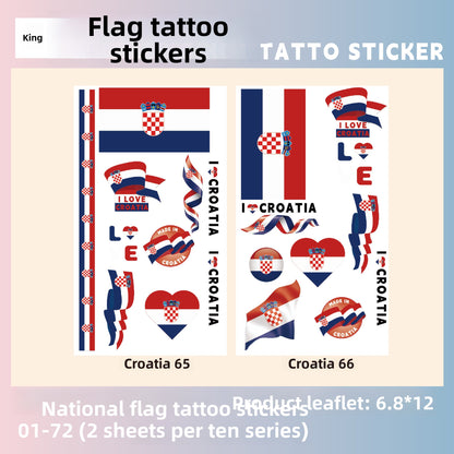 Flag Pattern Tattoo Stickers
