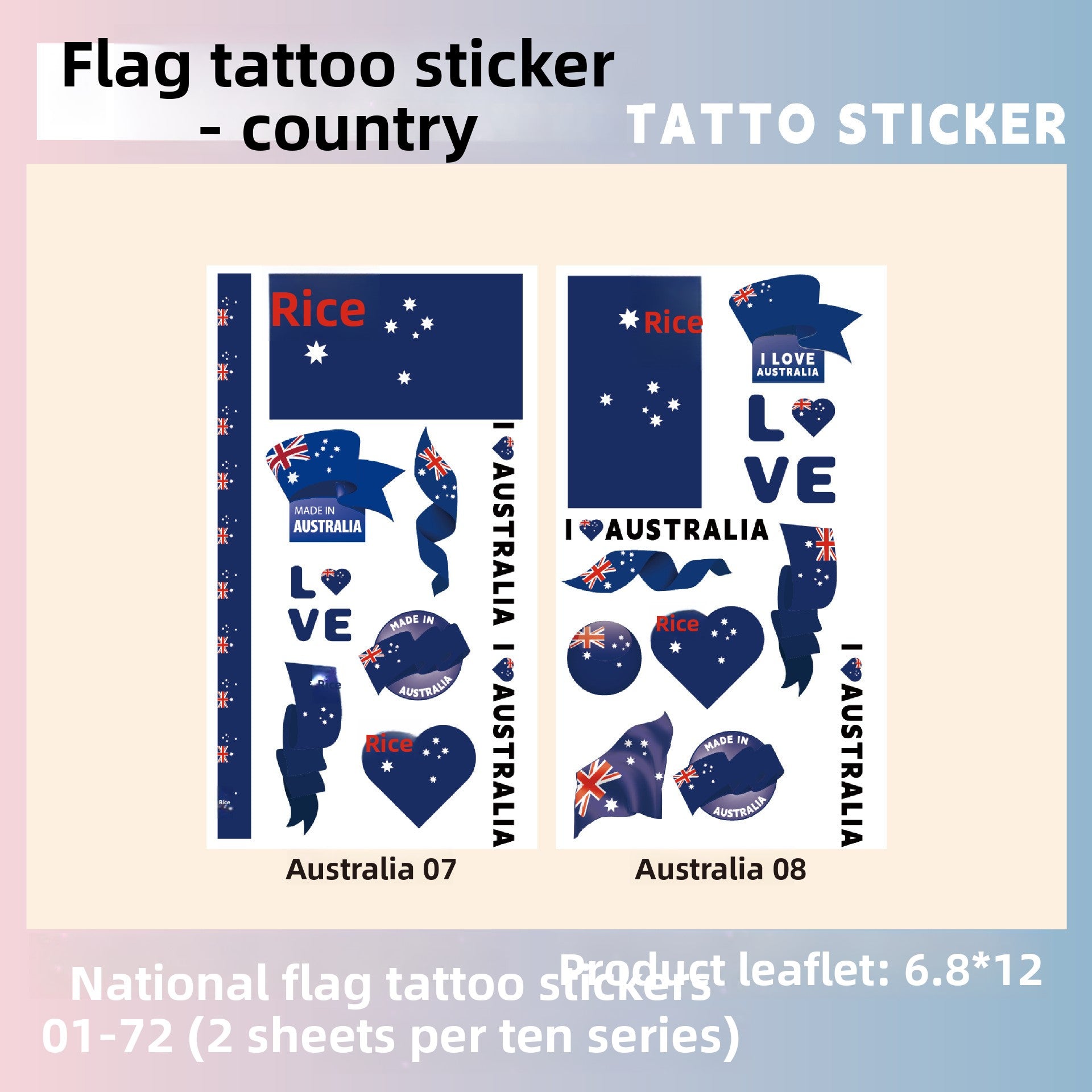 Flag Pattern Tattoo Stickers