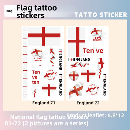Flag Pattern Tattoo Stickers
