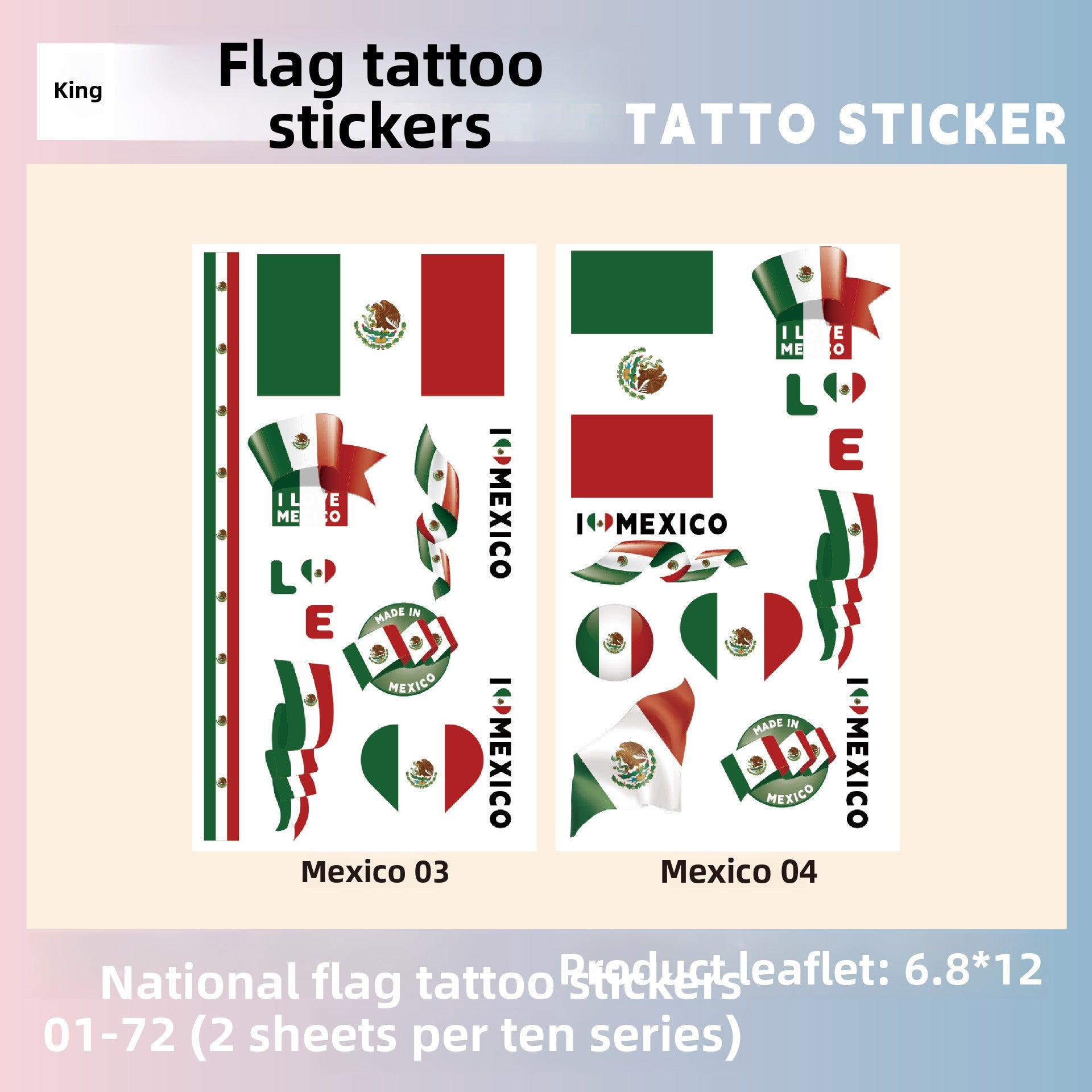 Flag Pattern Tattoo Stickers