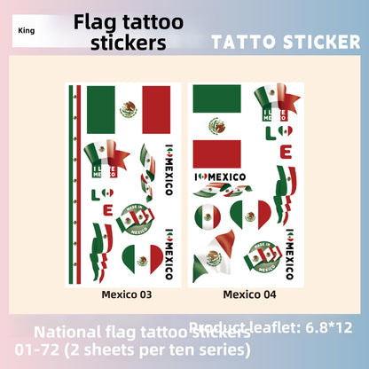 Flag Pattern Tattoo Stickers