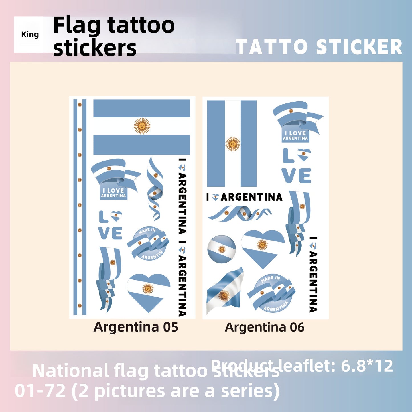 Flag Pattern Tattoo Stickers
