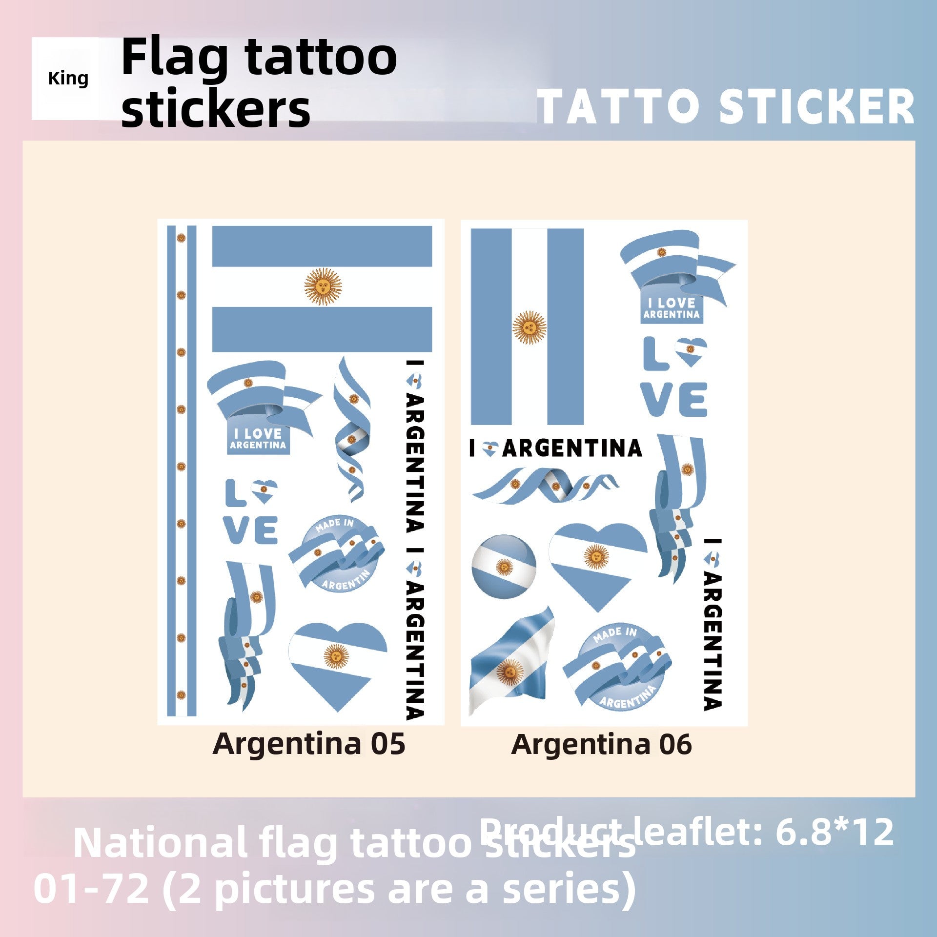 Flag Pattern Tattoo Stickers
