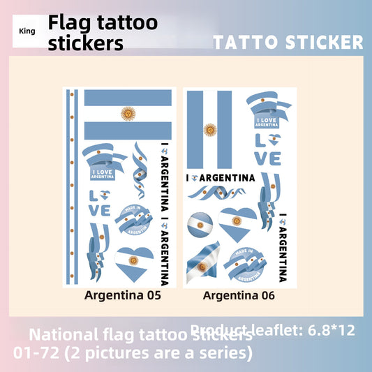 Flag Pattern Tattoo Stickers