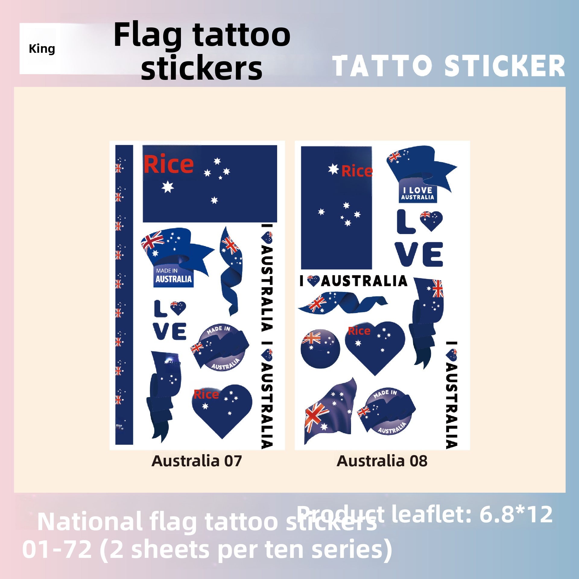 Flag Pattern Tattoo Stickers