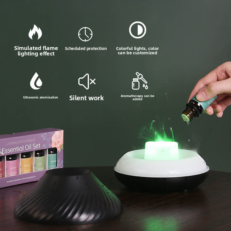 Flame Aromatherapy Humidifier with Essential Oil Diffuser