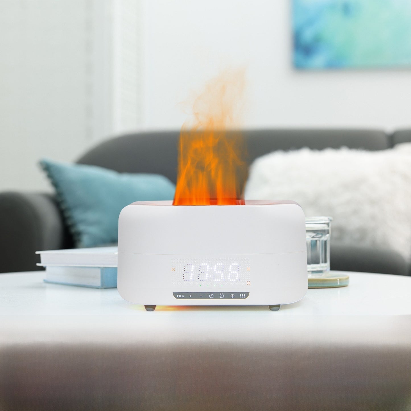 Flame Aromatherapy Machine with Humidifier and Bluetooth Speaker