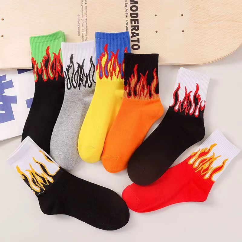 Flame Pattern Sports Socks