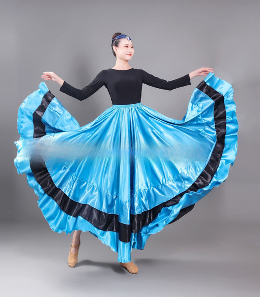 Flamenco Performance Dance Skirt with Swing Design