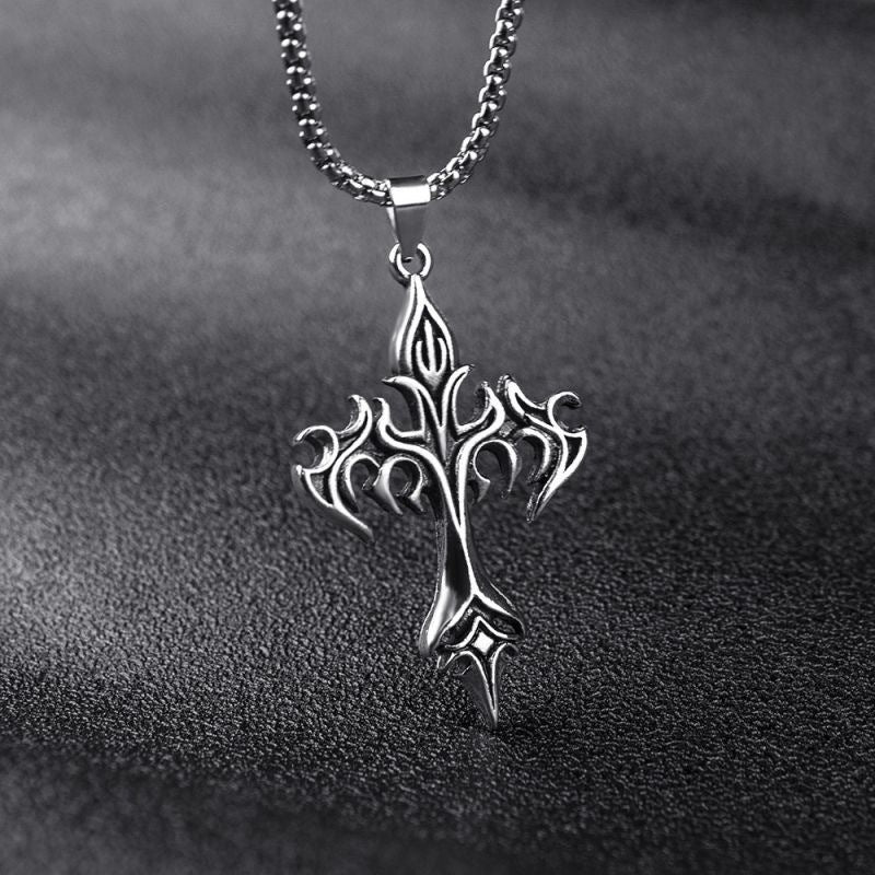 Flamepunk Cross Necklace