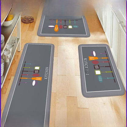 Flannel bathroom water-absorbing floor mat and anti-slip carpet