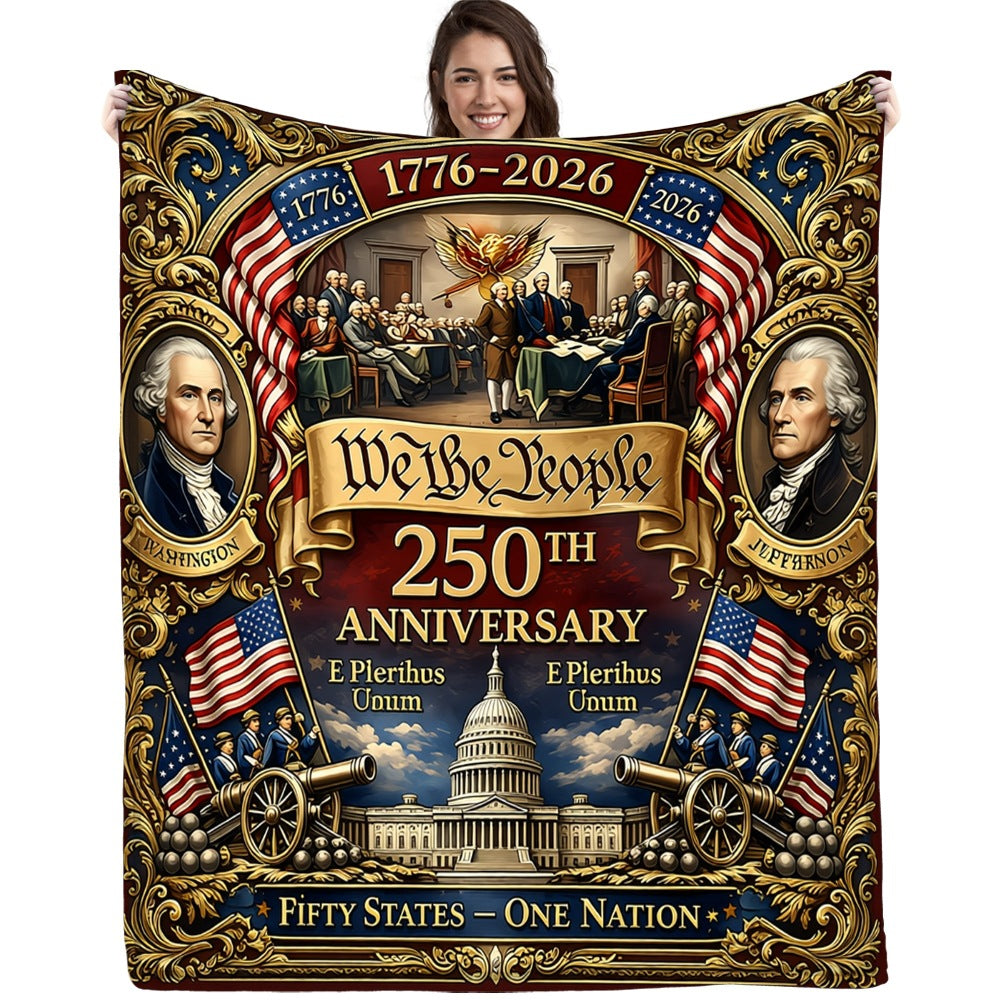 Flannel Commemorative Blanket for Home and Office