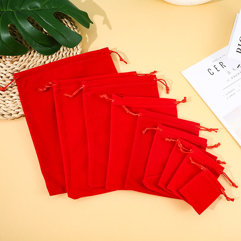 Flannel Drawstring Jewelry Storage Bag