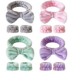 Light pink bow three-piece set