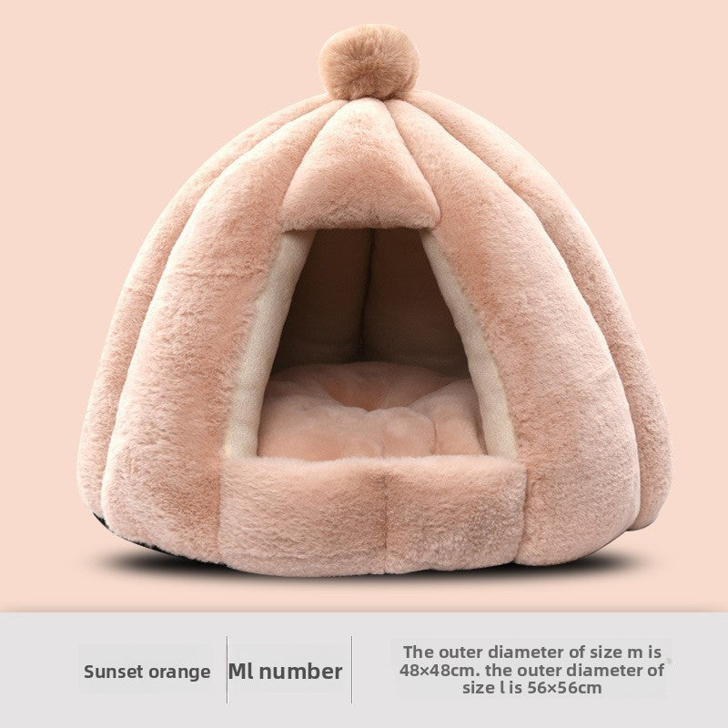 Flannel Pet Bed Warm Cat Sofa Kennel Nest Mat