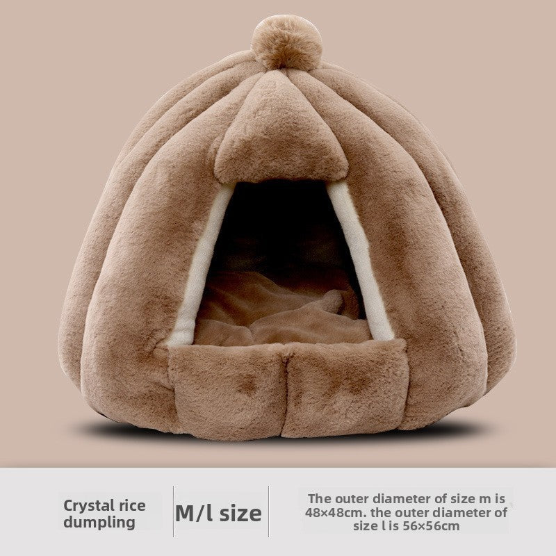 Flannel Pet Bed Warm Cat Sofa Kennel Nest Mat