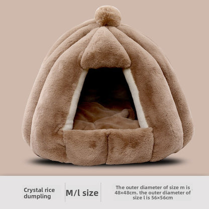 Flannel Pet Bed Warm Cat Sofa Kennel Nest Mat