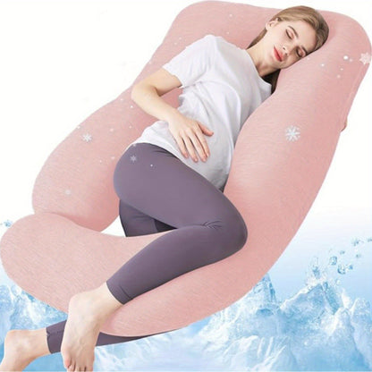 Flannel U-Shaped Body Pillow for Pregnant Women Full Body