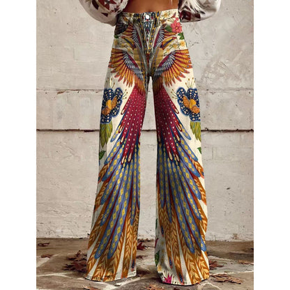 Flare Denim Print Pants