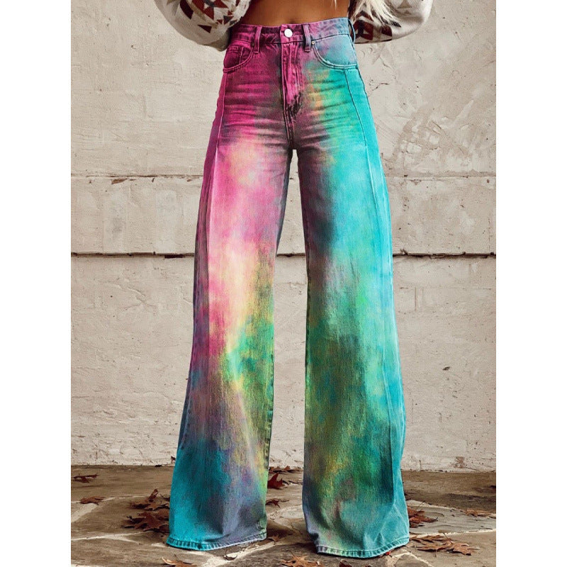 Flare Pants with 3D Heat Transfer Print