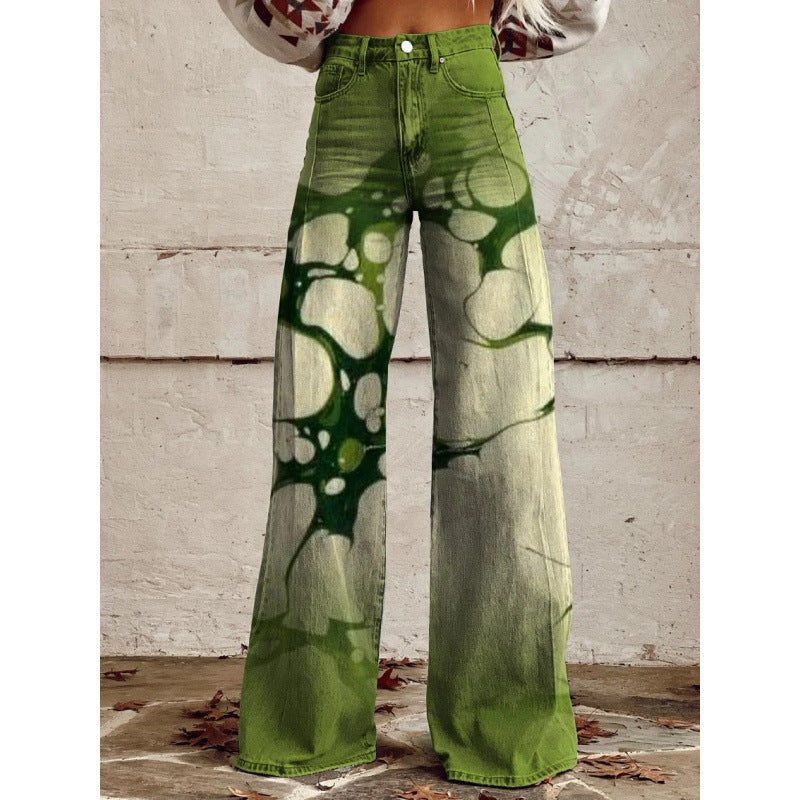 Flare Pants with 3D Heat Transfer Print