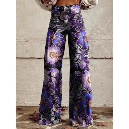 Flare Pants with 3D Heat Transfer Print