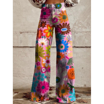 Flare Pants with 3D Heat Transfer Print