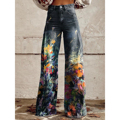 Flare Pants with 3D Heat Transfer Print