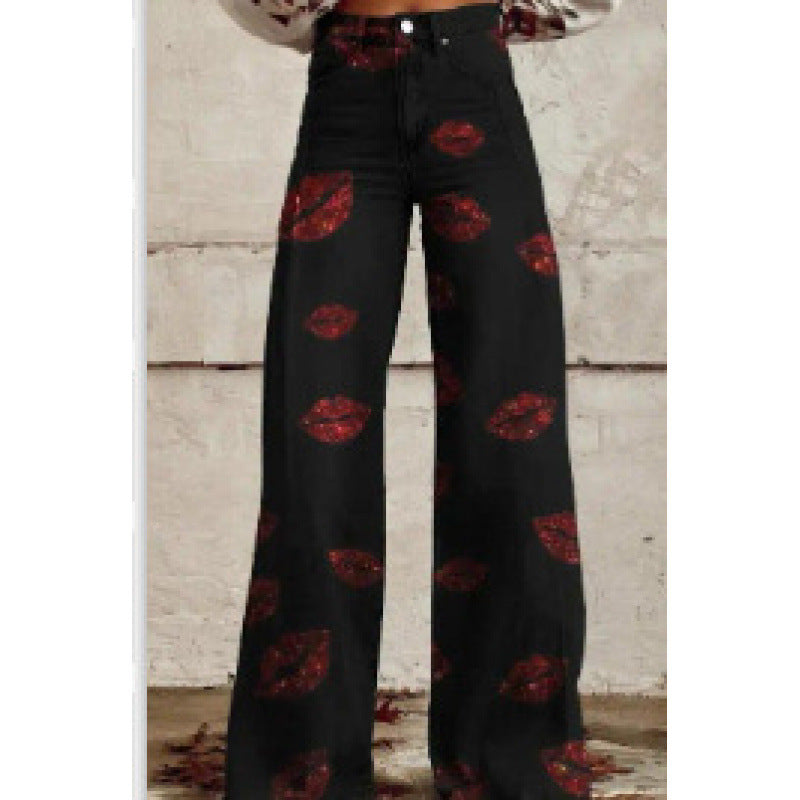 Flare Pants with 3D Heat Transfer Print