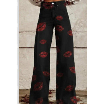 Flare Pants with 3D Heat Transfer Print