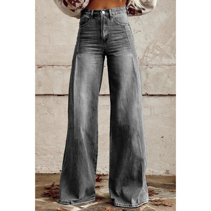Flared Denim Print Pants