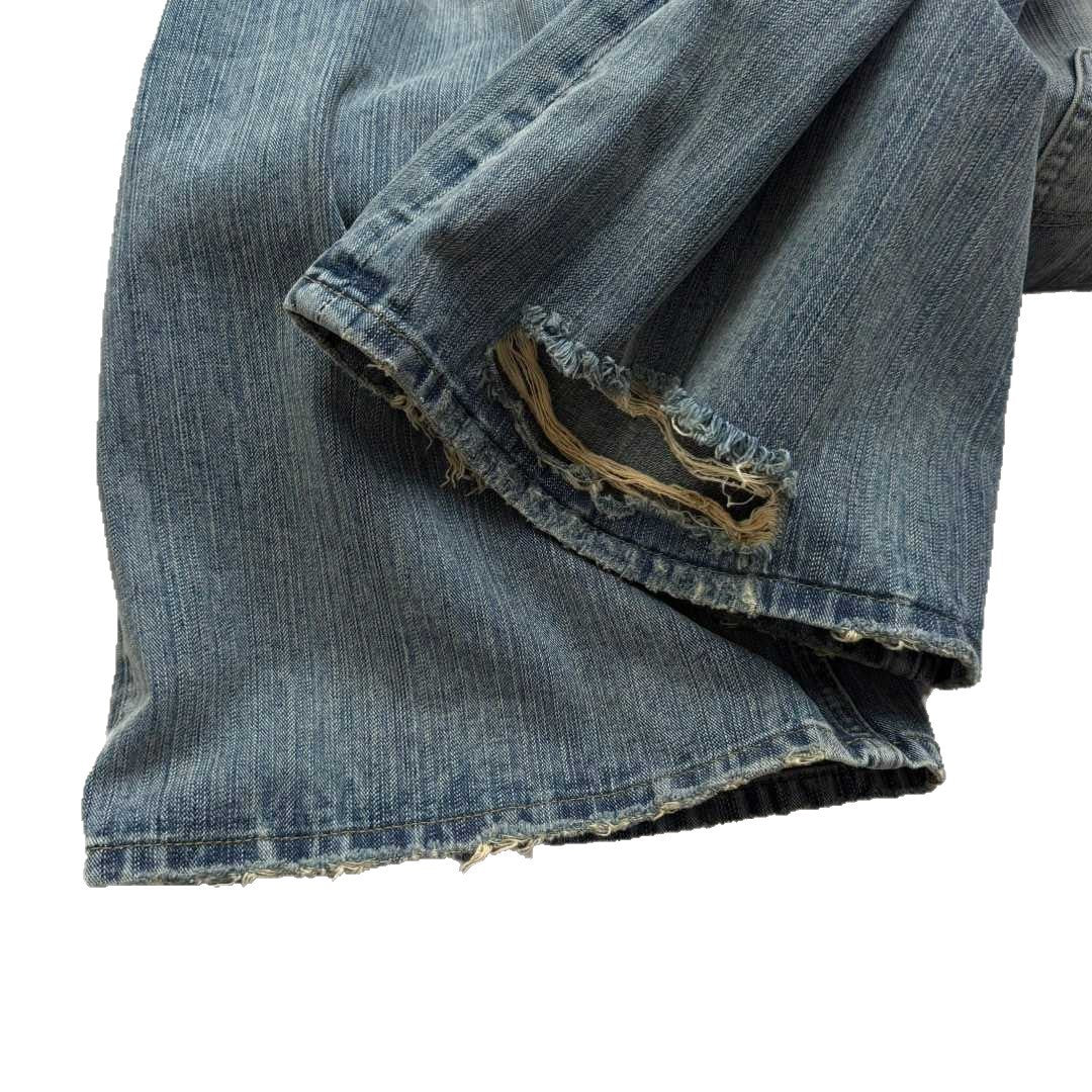 Flared Washed Denim Jeans