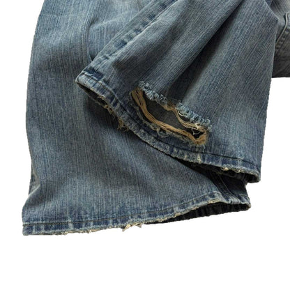 Flared Washed Denim Jeans
