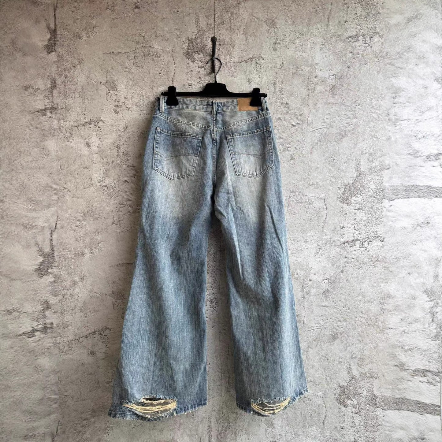 Flared Washed Denim Jeans