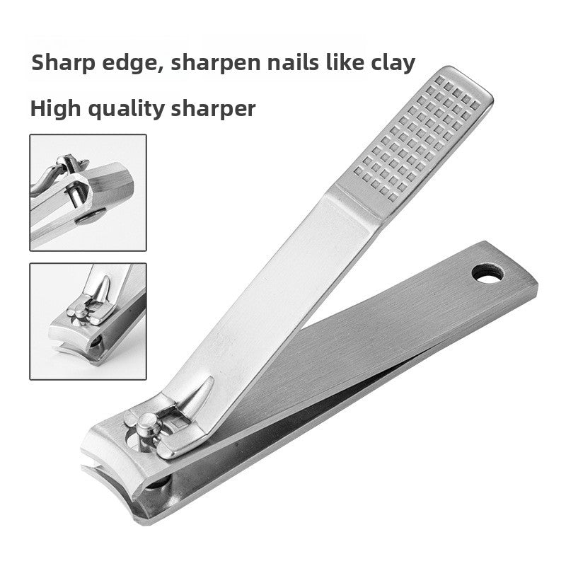 Flat and slanted stainless steel nail clippers for manicure and nail care
