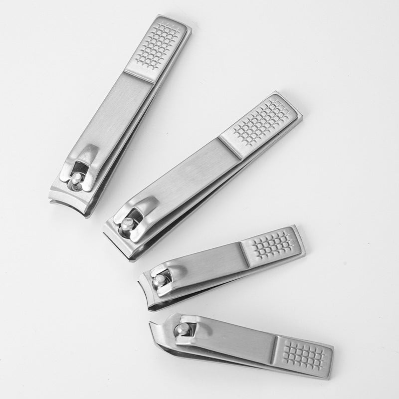 Flat and slanted stainless steel nail clippers for manicure and nail care