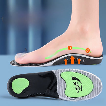 Flat arch support, sweat-absorbing and odor-resistant insoles
