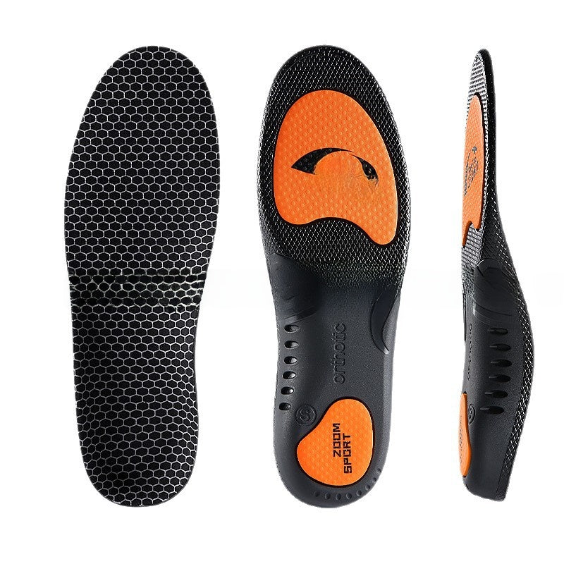 Flat arch support, sweat-absorbing and odor-resistant insoles