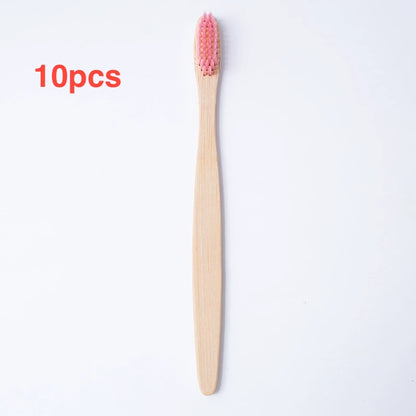 Flat bamboo charcoal soft-bristled toothbrush