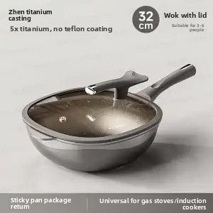 Flat-bottomed gas and induction cooktop wok