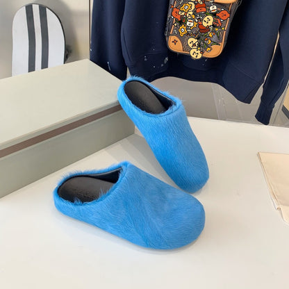 Flat Casual Horse Hair Half Drag Men's Shoes