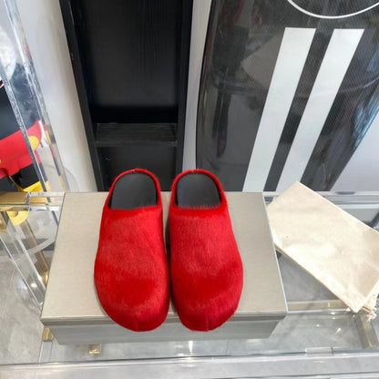 Flat Casual Horse Hair Half Drag Men's Shoes