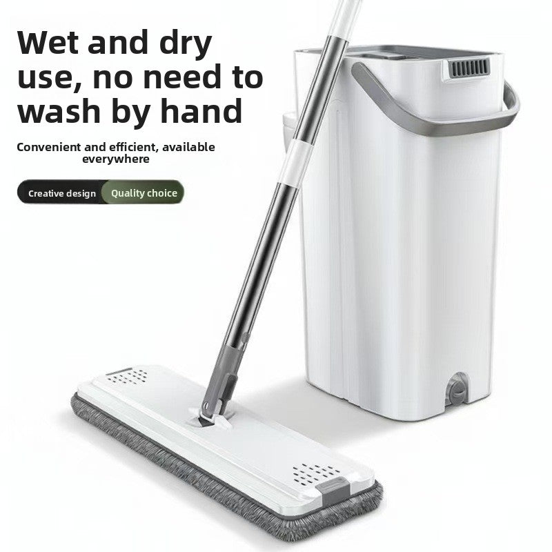 Flat Mop with Self Cleaning Bucket