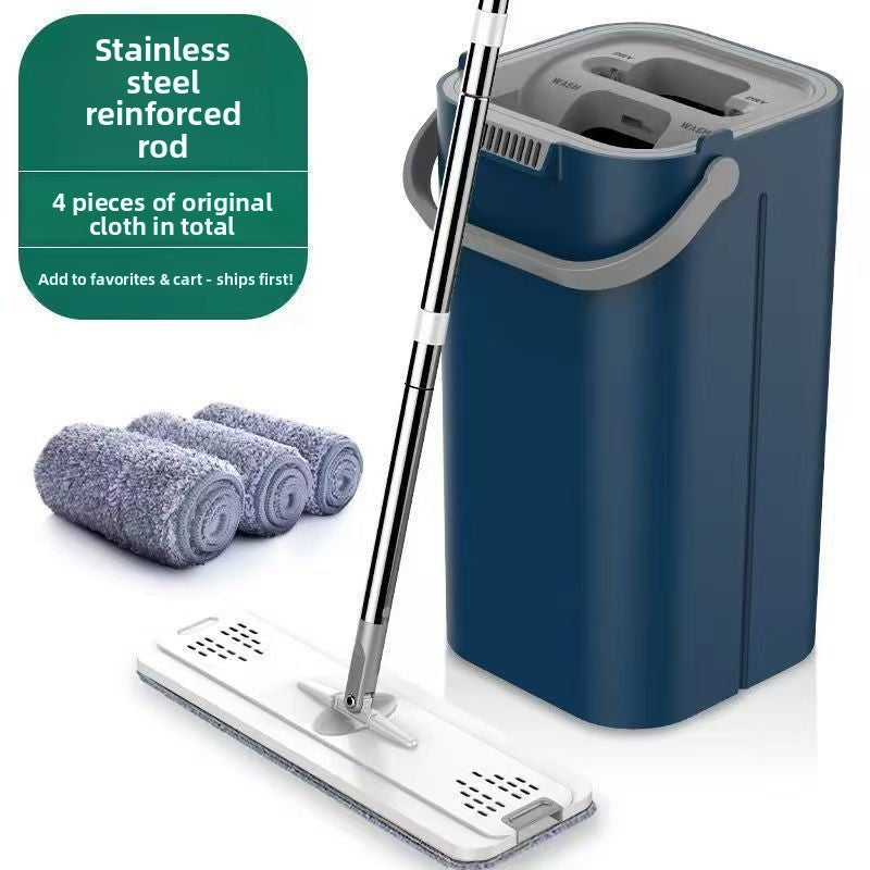 Flat Mop with Self Cleaning Bucket